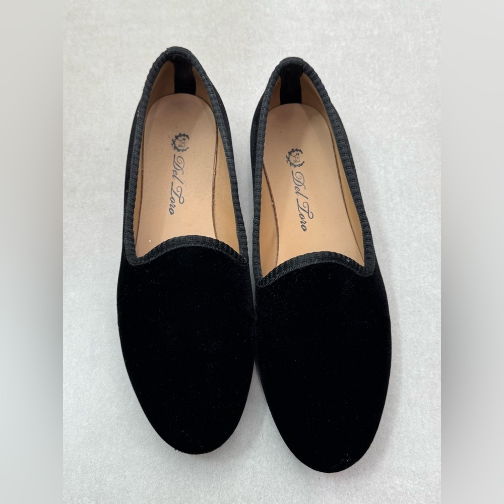 Del Toro Velvet Black - Red Stripe Velvet Smoking Slippers Loafers
